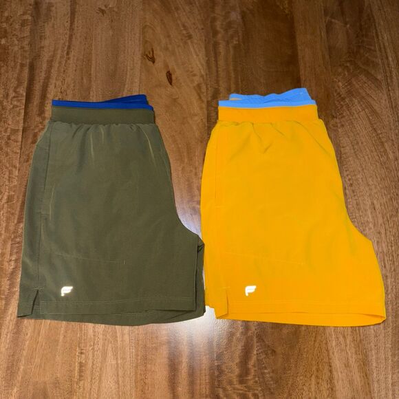 Fabletics The Fundamental Athletic Shorts Men’s Small Green Yellow 5” Inseam. - Picture 1 of 10